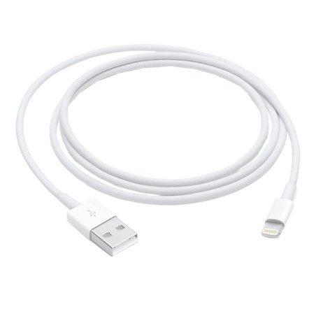 CABLU alimentare si date smartphone Apple, Lightning (T) la USB 2.0 (T), cauciuc, lungime 1 m, alb, "mxly2zm/a" (timbru verde 0.