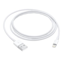 CABLU alimentare si date smartphone Apple, Lightning (T) la USB 2.0 (T), cauciuc, lungime 1 m, alb, "mxly2zm/a" (timbru verde 0.