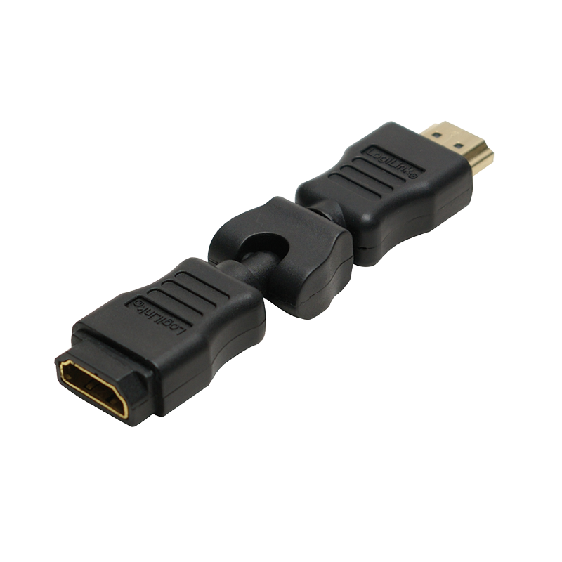 ADAPTOR video LOGILINK, HDMI (T) la HDMI (M), conectori auriti, rezolutie maxima 4K (3840 x 2160) la 30 Hz, pliabil la 270 grade
