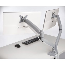SUPORT de birou KENSINGTON, pt 2 TV/monitor plat, curbat, diag. max 32 inch, rotatie, inclinare, pivotare, orizontala, verticala