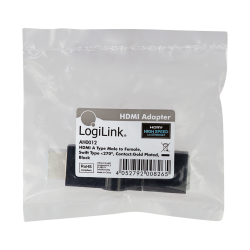 ADAPTOR video LOGILINK, HDMI (T) la HDMI (M), conectori auriti, rezolutie maxima 4K (3840 x 2160) la 30 Hz, pliabil la 270 grade