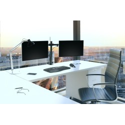SUPORT de birou KENSINGTON, pt 2 TV/monitor plat, diag. max 32 inch, rotatie, inclinare, pivotare, orizontala, verticala, totala