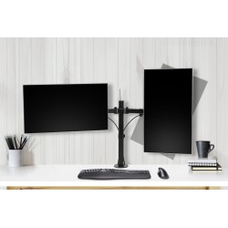 SUPORT de birou KENSINGTON, pt 2 TV/monitor plat, diag. max 32 inch, rotatie, inclinare, pivotare, orizontala, verticala, totala