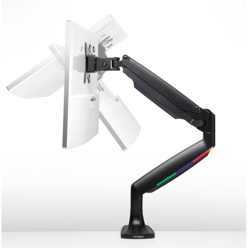 SUPORT de birou KENSINGTON, pt 1 TV/monitor plat, curbat, diag. max 34 inch, rotatie, inclinare, pivotare, orizontala, verticala