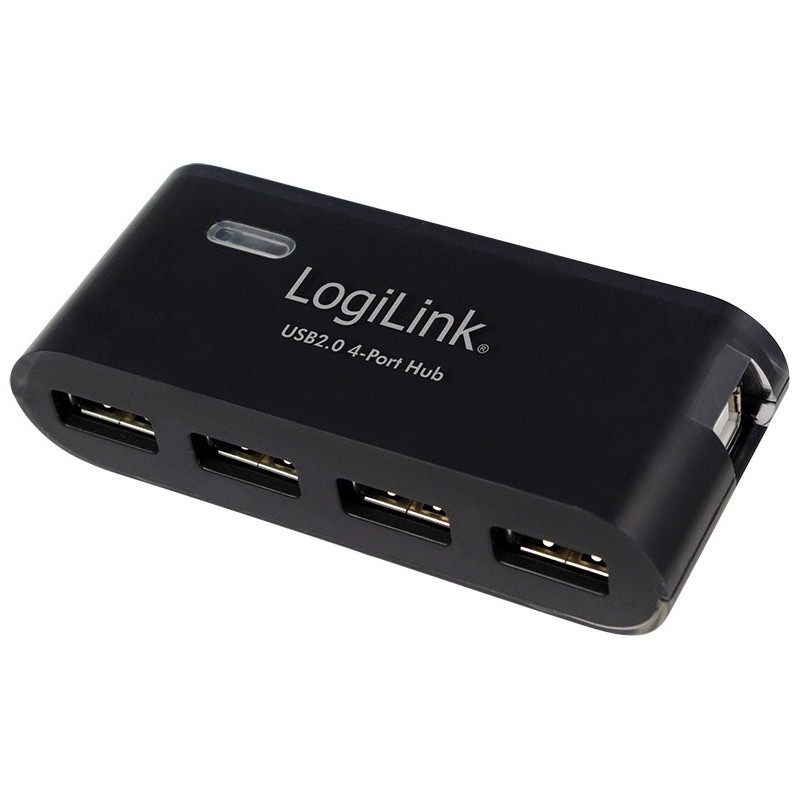 HUB extern LOGILINK, porturi USB: USB 2.0 x 4, conectare prin USB 2.0, alimentare retea 220 V, negru, "UA0085"  (timbru verde 0.
