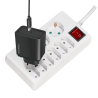 PRELUNGITOR LOGILINK, Schuko x 3 + Euro skt x 6, cablu 3G 1.5mm2, 230 V/16 A, 50 Hz, max. 3500 W, buton intrerupator iluminat, I