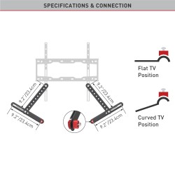 SUPORT montare soundbar, sub TV, monitor BARKAN, pt 1 TV/monitor plat, curbat, diag. max 80 inch, fix, max 6.5 Kg, "E820.B"