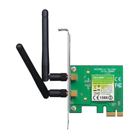 PLACA RETEA TP-LINK , intern wireless 2.4 GHz, PCI-E, port, 300 Mbps, antena externa detasabila x 2, "TL-WN881ND"