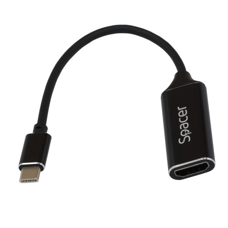 CABLU video SPACER, adaptor USB 3.1 Type-C (T) la HDMI (M), 15cm, rezolutie maxima 4K UHD (3840 x 2160) la 30 Hz, Black, "SP-CM-