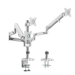 SUPORT de birou LOGILINK, pt 3 TV/monitor plat, curbat, diag. max 27 inch, rotatie, inclinare, pivotare, orizontala, verticala, 