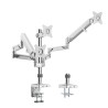 SUPORT de birou LOGILINK, pt 3 TV/monitor plat, curbat, diag. max 27 inch, rotatie, inclinare, pivotare, orizontala, verticala, 