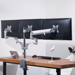 SUPORT de birou LOGILINK, pt 3 TV/monitor plat, curbat, diag. max 27 inch, rotatie, inclinare, pivotare, orizontala, verticala, 