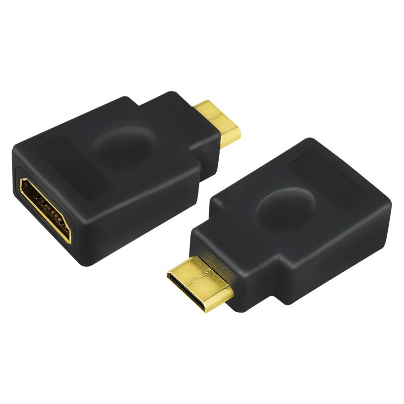 ADAPTOR video LOGILINK, Mini-HDMI (Type C)(T) la HDMI (M), conectori auriti, rezolutie maxima 4K UHD (3840 x 2160) la 30 Hz, neg