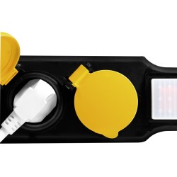 PRELUNGITOR LOGILINK, Schuko x 3, conectare prin Schuko (T), cablu 1.5 m, 16 A, protectie stropire cu apa, negru/ galben, "LPS25