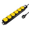 PRELUNGITOR LOGILINK, Schuko x 6, conectare prin Schuko (T), cablu 1.5 m, 16 A, protectie stropire cu apa, negru/ galben, "LPS25