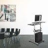 STAND mobil LOGILINK, pt 1 TV/monitor plat, curbat, diag. max nu e cazul, verticala, roti, max 60 Kg, "BP0070"