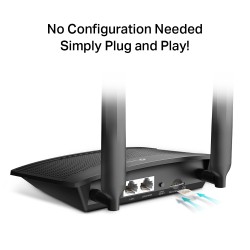 ROUTER TP-Link wireless 300Mbps. 4G micro sim slot, 2 porturi 10/100Mbps, antena externa x 2 "TL-MR100" (timbru verde 0.8 lei) -
