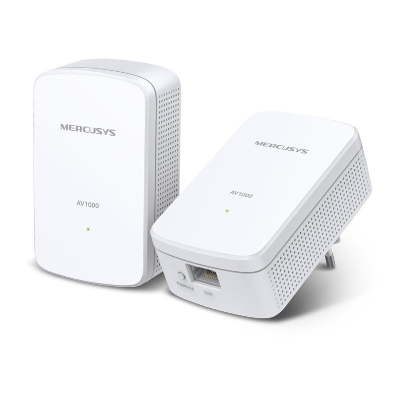KIT ADAPTOR si AMPLIFICATOR POWERLINE MERCUSYS, tehnologie AV2, AV1000, pana la 1000 mBPS, RJ-45 x 1 porturi 10/100/1000 Mbps, 2