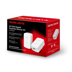 KIT ADAPTOR si AMPLIFICATOR POWERLINE MERCUSYS, tehnologie AV2, AV1000, pana la 1000 mBPS, RJ-45 x 1 porturi 10/100/1000 Mbps, 2