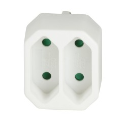 PRELUNGITOR LOGILINK, Euro skt x 2, conectare prin Schuko (T), 16A, fara protectie, alb, "LPS218" (timbru verde 0.18 lei)