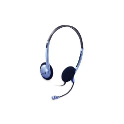 CASTI Genius, "HS-02B", cu fir, standard, utilizare multimedia, microfon pe brat, conectare prin Jack 3.5 mm x 2, albastru, "317