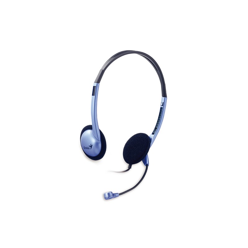 CASTI Genius, "HS-02B", cu fir, standard, utilizare multimedia, microfon pe brat, conectare prin Jack 3.5 mm x 2, albastru, "317