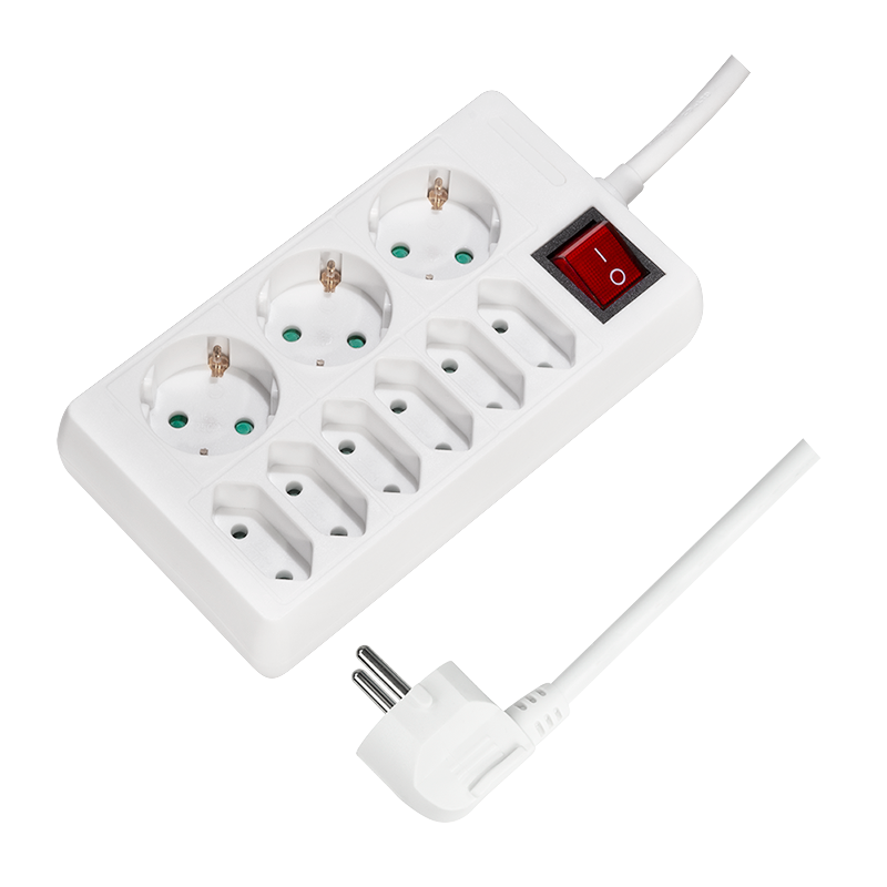 PRELUNGITOR LOGILINK, Schuko x 3 + Euro skt x 6, cablu 3G 1.5mm2, 230 V/16 A, 50 Hz, max. 3500 W, buton intrerupator iluminat, I