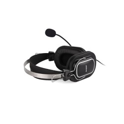 CASTI A4tech, cu fir, standard, utilizare multimedia, microfon pe brat, conectare prin USB 2.0, negru / argintiu, "HU-50", (timb