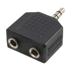 ADAPTOR audio LOGILINK stereo (1 x 3.5mm 3-pin jack T la 2 x 3.5mm 3-pin M), Logilink "CA1002" (timbru verde 0.08 lei)