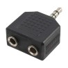 ADAPTOR audio LOGILINK stereo (1 x 3.5mm 3-pin jack T la 2 x 3.5mm 3-pin M), Logilink "CA1002" (timbru verde 0.08 lei)