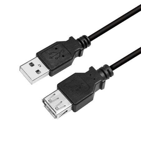 CABLU USB LOGILINK prelungitor, USB 2.0 (T) la USB 2.0 (M), 3m, negru, "CU0011B" (timbru verde 0.18 lei)