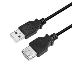 CABLU USB LOGILINK prelungitor, USB 2.0 (T) la USB 2.0 (M), 3m, negru, "CU0011B" (timbru verde 0.18 lei)
