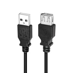 CABLU USB LOGILINK prelungitor, USB 2.0 (T) la USB 2.0 (M), 3m, negru, "CU0011B" (timbru verde 0.18 lei)