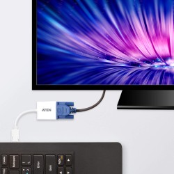 CABLU video ATEN, cablu or adaptor video, DisplayPort (T) la VGA (M), 4K DCI (4096x2160) la 60Hz, "VC925-AT" (timbru verde 0.08 