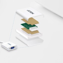 CABLU video ATEN, cablu or adaptor video, DisplayPort (T) la VGA (M), 4K DCI (4096x2160) la 60Hz, "VC925-AT" (timbru verde 0.08 