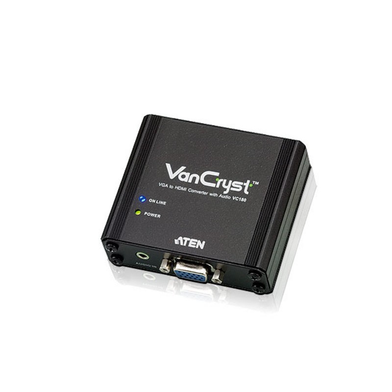 CABLU video ATEN, cablu or adaptor video, VGA (M) | Jack 3.5mm (M) la HDMI (M), Full HD (1920x1080) la 60Hz, "VC180-A7-G" (timbr