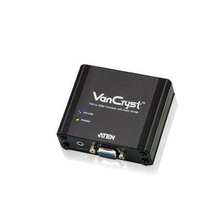 CABLU video ATEN, cablu or adaptor video, VGA (M) | Jack 3.5mm (M) la HDMI (M), Full HD (1920x1080) la 60Hz, "VC180-A7-G" (timbr