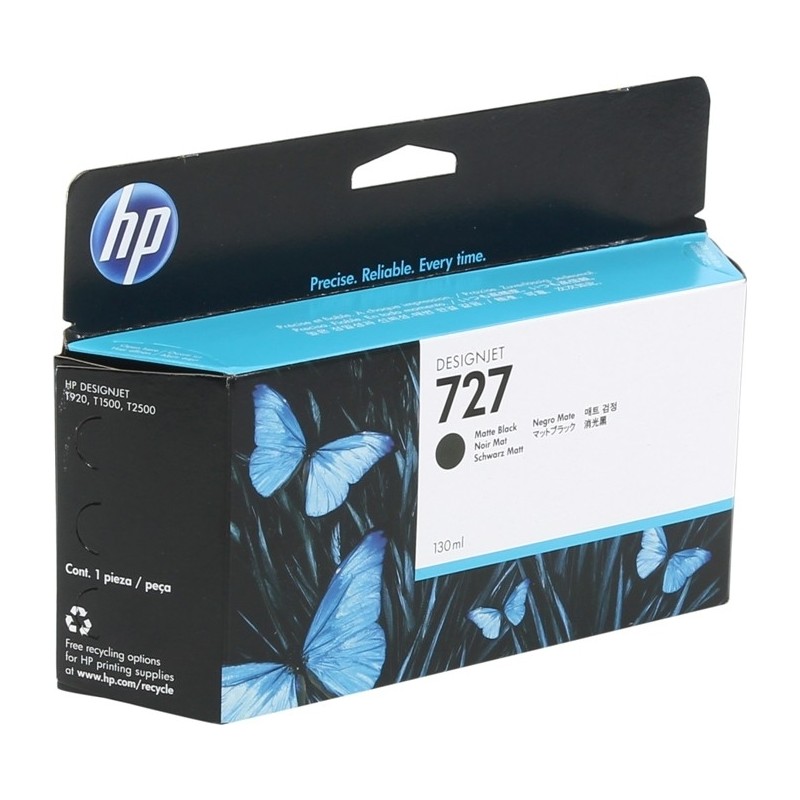 Cartus Cerneala Original HP Matte Black, nr.727, pentru DesignJet T1500|T1530|T2500|T2530|T920, 130ml, (timbru verde 0.15 lei), 