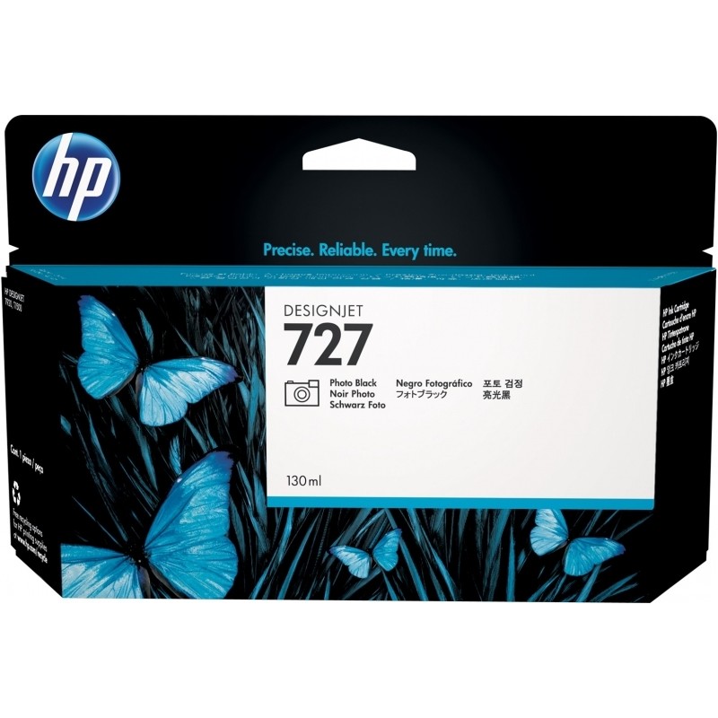 Cartus Cerneala Original HP Photo Black, nr.727, pentru DesignJet T1500|T1530|T2500|T2530|T920, 130ml, (timbru verde 0.15 lei), 