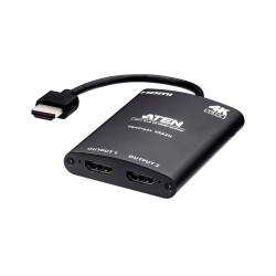 SPLITTER video ATEN, split HDMI la 2 monitoare, conector 1: HDMI (T); conector 2: HDMI (M) x 2, "VS82H-AT" (timbru verde 0.8 lei