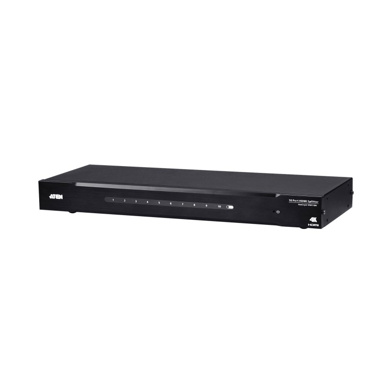 SPLITTER video ATEN, split HDMI la 10 monitoare, conector 1: HDMI (M); conector 2: HDMI (M) x 10, "VS0110HA-AT-G" (timbru verde 
