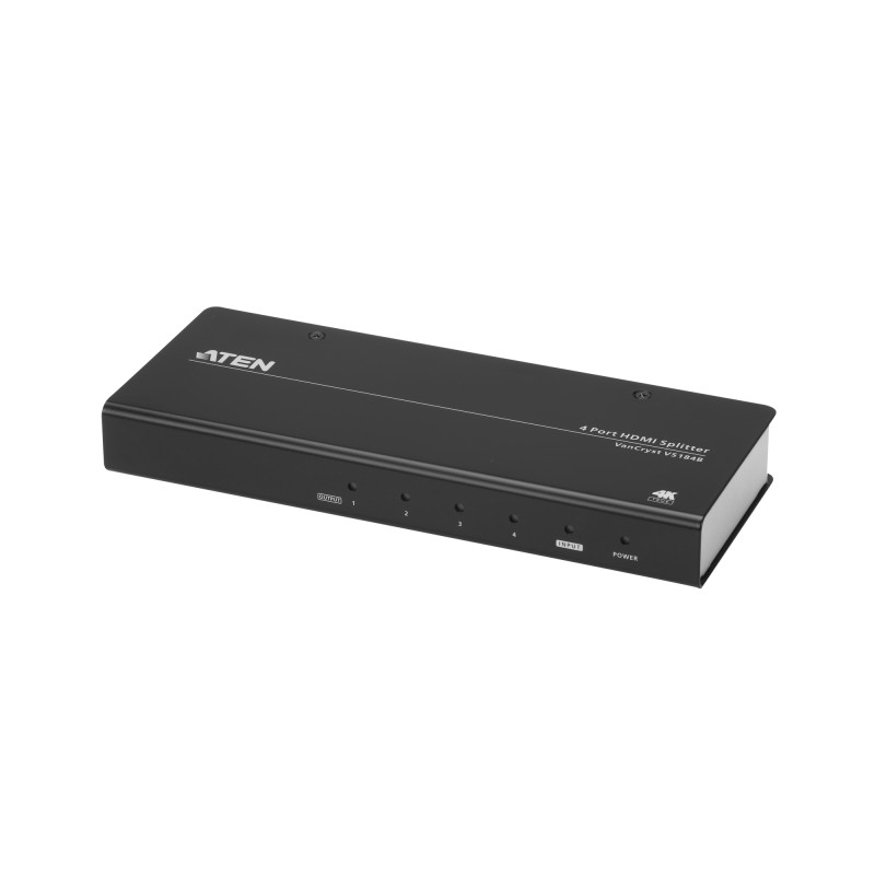 SPLITTER video ATEN, split HDMI la 4 monitoare, conector 1: HDMI (M); conector 2: HDMI (M) x 4, "VS184B-AT-G" (timbru verde 0.8 