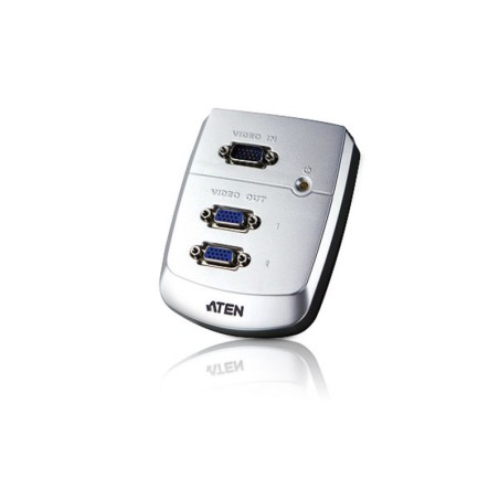 SPLITTER video ATEN, split 2 monitoare la 1 PC, conector 1: VGA (T); conector 2: VGA (M) x 2, "VS82-AT-G" (timbru verde 0.8 lei)