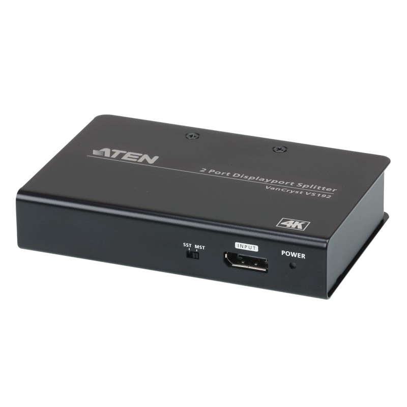SPLITTER video ATEN, split 2 monitoare la 1 PC, conector 1: DisplayPort (M); conector 2: DisplayPort (M) x 2, "VS192-AT-G" (timb