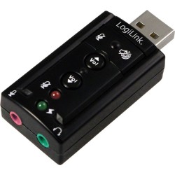PLACA de SUNET Logilink, extern, 7.1, interfata USB 2.0, conectori 3.5 mm jack, "UA0078" (timbru verde 0.18 lei)