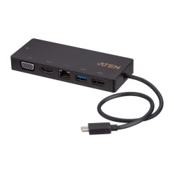 DOCKING Station ATEN universal, conectare PC USB Type C, USB 2.0 x 1, USB 3.1 x 1, porturi video VGA x 1, HDMI x 1,  RJ-45, NB 6