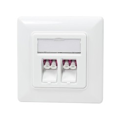 PRIZA LC duplex cu 2 iesiri, LOGILINK pt. cablu fibra optica, LC OS2 OM2/OM3/OM4/OM5, plastic cu mansoane ceramice, 1 buc., apli