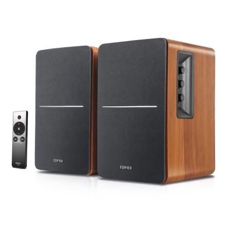 BOXE EDIFIER 2.0, RMS:  42W (2 x 21W), telecomanda wireless, volum, bass, treble, sub-out, brown, "R1280TS-BR" (timbru verde 11.