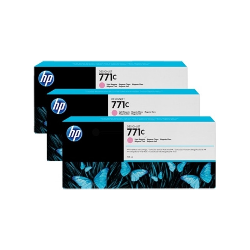 Tri-Pack Original HP Light Magenta, nr.771C, pentru DesignJet Z6200, , (timbru verde 0.45 lei), "B6Y35A"