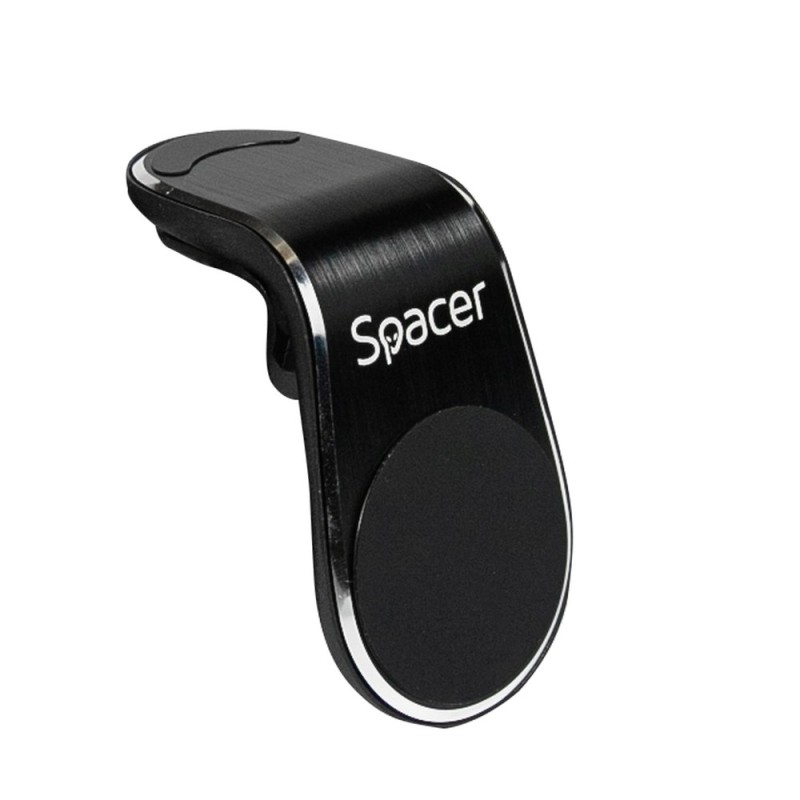 SUPORT auto SPACER pt. SmartPhone, fixare in grilaj bord, prindere magnetica telefon 360 grade, black, "SPT-MGN"